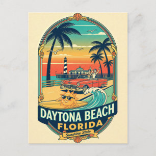 Carte Postale Daytona Beach Floride Rétro Années 1950