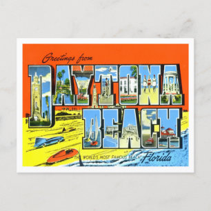 Carte Postale Daytona Beach, Floride Vintage Big Letters