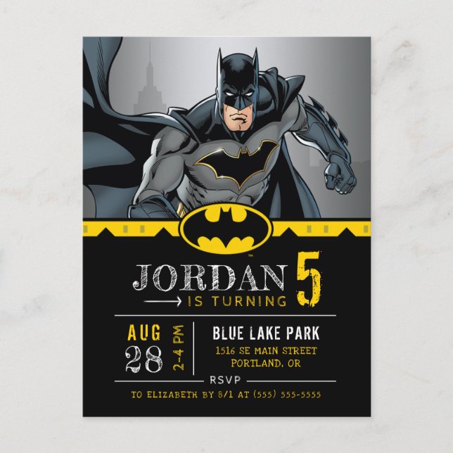 Carte Postale DC Comincs - Batman | Chalkboard Joyeux anniversai (Devant)