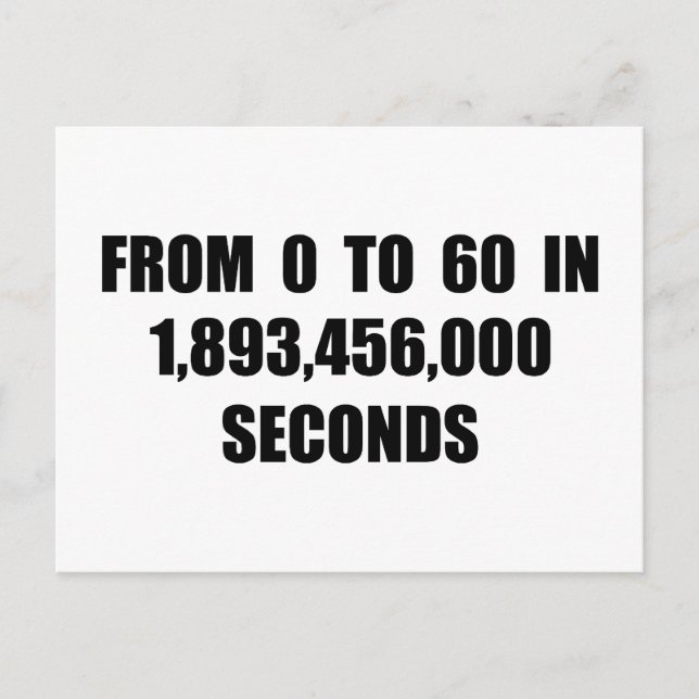 Carte Postale De 0 à 60 secondes (Devant)