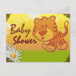 Carte postale de baby shower de tigre