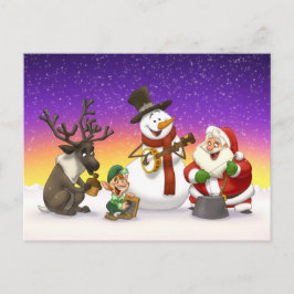 Carte postale de bande de cruche de Noël