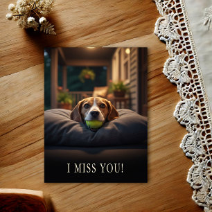 Carte postale de Beagle mignon Tu me manques