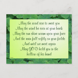 Carte postale de bénédiction irlandaise