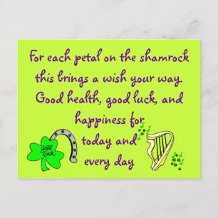 Carte postale de bénédiction irlandaise