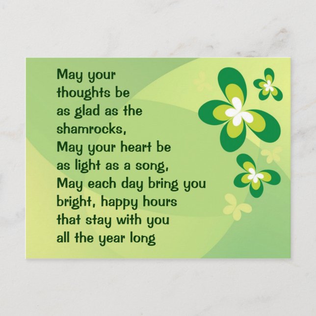Carte postale de bénédiction irlandaise (Devant)