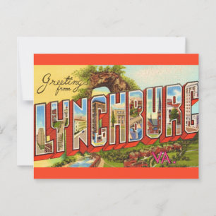 Carte postale de bienvenue à Lynchburg VA 