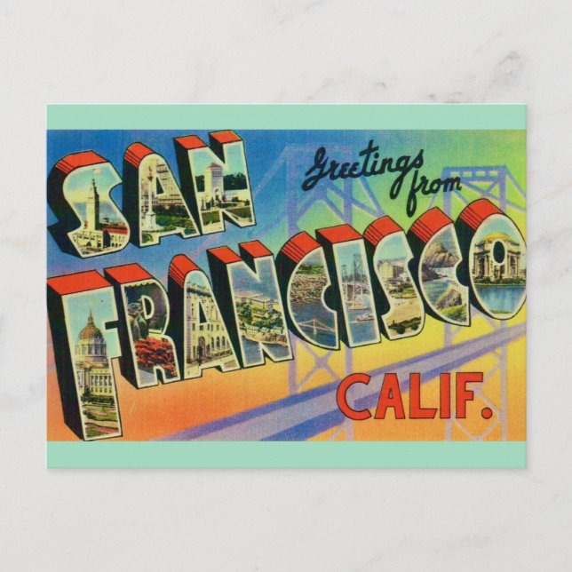 Carte postale de bienvenue à San Francisco (Devant)