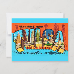 Carte postale de bienvenue à Tulsa Oklahoma