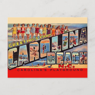 Carte postale de bienvenue de Carolina Beach