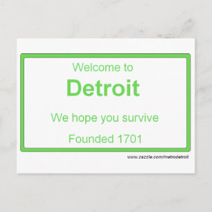 Carte postale de bienvenue de Detroit