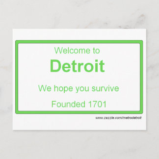 Carte postale de bienvenue de Detroit