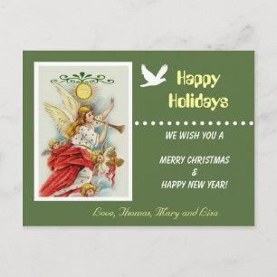 Carte postale de bienvenue de la famille Happy Hol