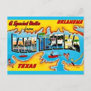 Carte postale de bienvenue du lac Texoma