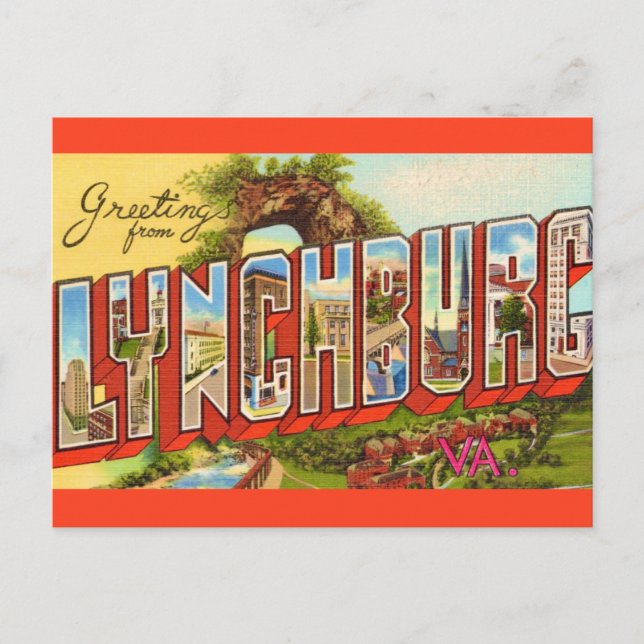 Carte postale de bienvenue Lynchburg VA (Devant)