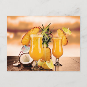 Carte postale de boissons tropicales