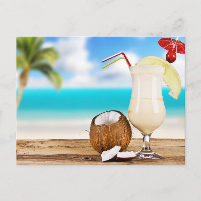 Carte postale de boissons tropicales (Devant)