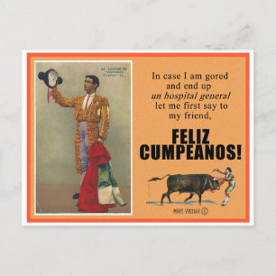 CARTE POSTALE DE BON ANNIVERSAIRE DE CORRIDA