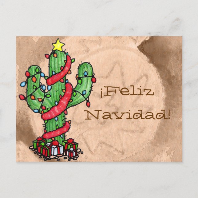 Carte postale de cactus de Noël (Devant)