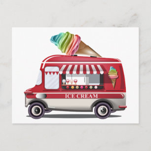 Carte postale de camion à glace Cream