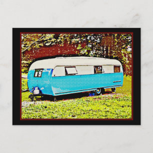 Carte postale de campeurs rétro