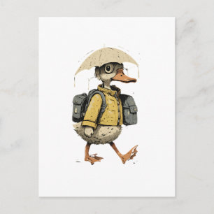 Carte postale de canard de dessin animé fantaisist