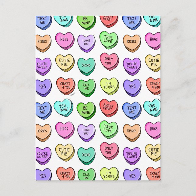 Carte postale de Candy Heart Valentine (Devant)