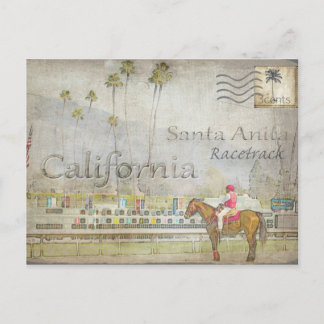 Carte postale de champ de courses de Santa Anita,