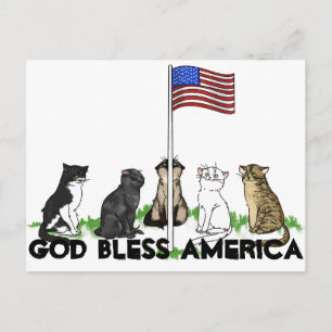 Carte postale de chat de la journée Memorial