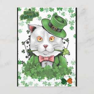 Carte postale de chat irlandais de la Saint-Patric