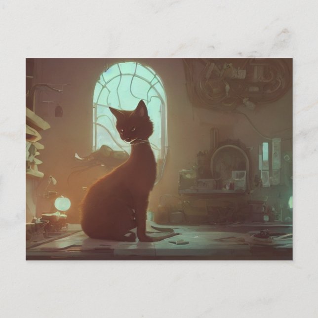 Carte postale de chat mignon (Devant)