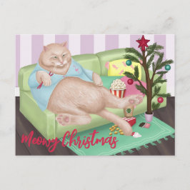 Carte postale de chat Noël