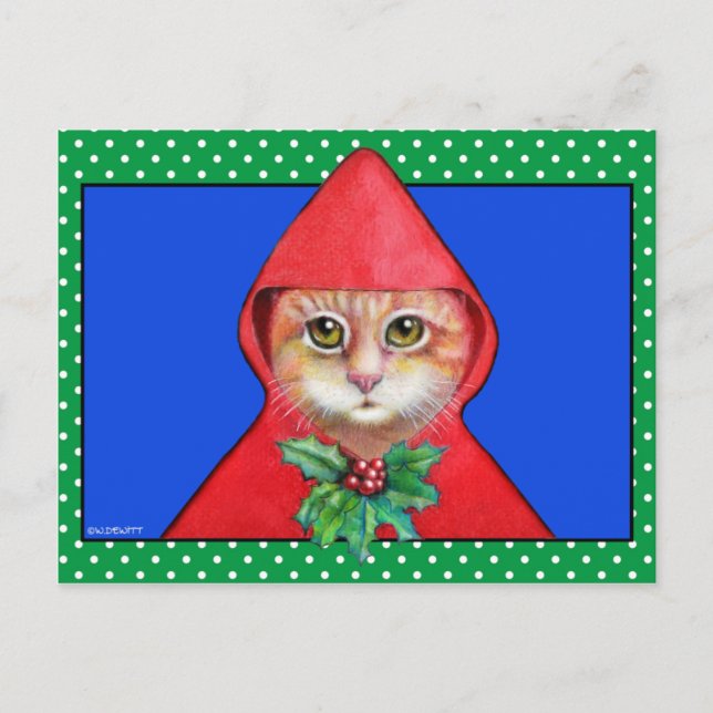 Carte postale de chat Noël (Devant)