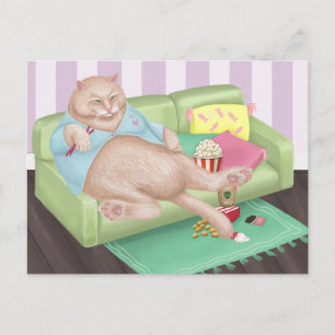 Carte postale de chat relaxant