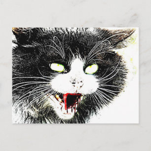 Carte postale de chat Zombie