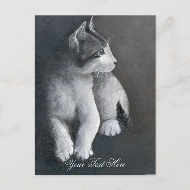 Carte postale de chaton tigré (Devant)