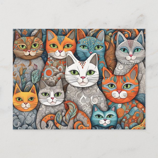 carte postale de chats apaisants (Devant)