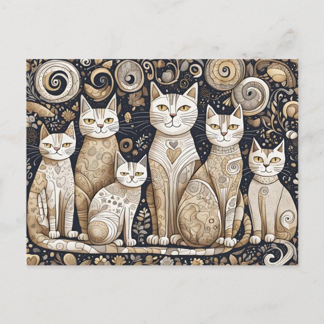 carte postale de chats apaisants (Devant)
