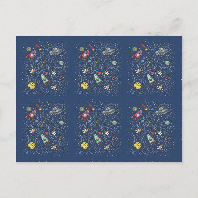Carte postale de chats dans l'espace (Devant)