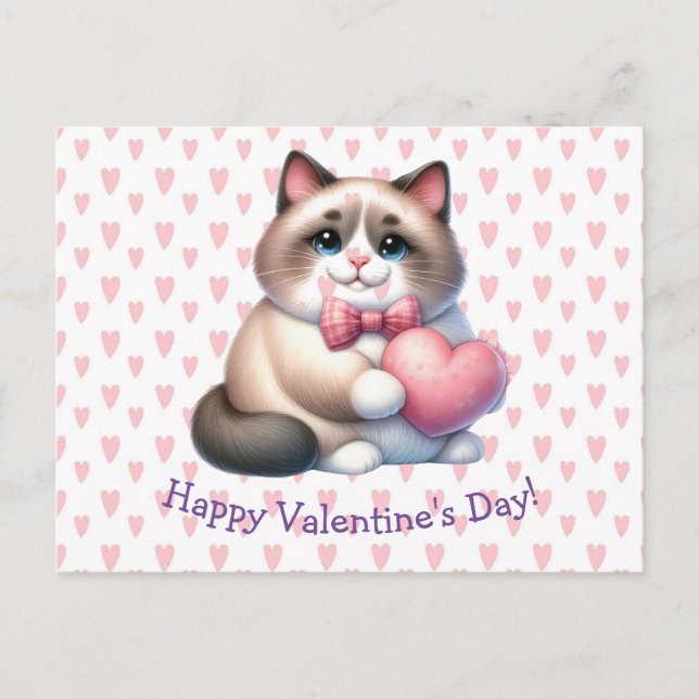 Carte postale de chats de la Saint-Valentin (Devant)