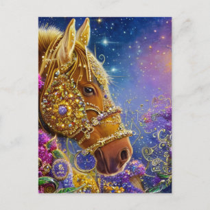 Carte postale de cheval fantastique avec pierres p