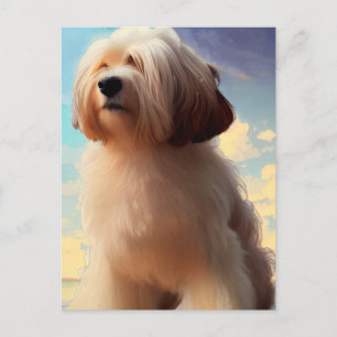 Carte postale de chien chiot Havanais mignon
