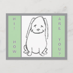 Carte postale de chien de dessin animé joyeux et d