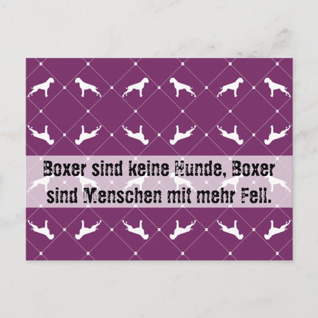 Carte postale de chiens Boxer (Devant)