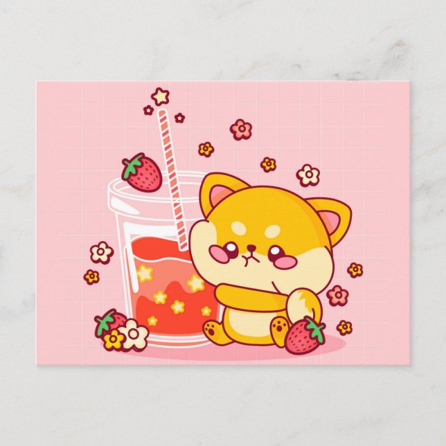 Carte postale de chiot Shiba Inu mignon (Devant)