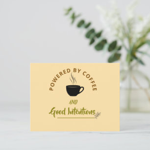 Carte postale de citation de café minimaliste Dr