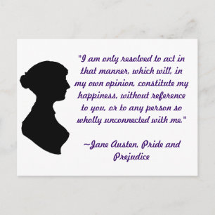 Carte postale de citation de Jane Austen