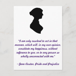 Carte postale de citation de Jane Austen