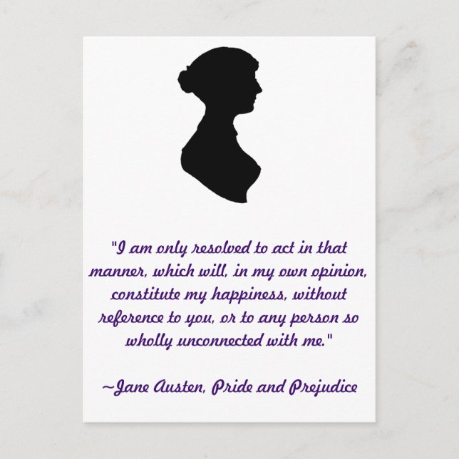 Carte postale de citation de Jane Austen (Devant)