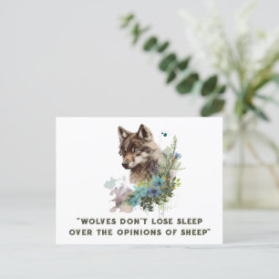 Carte postale de citation de loup